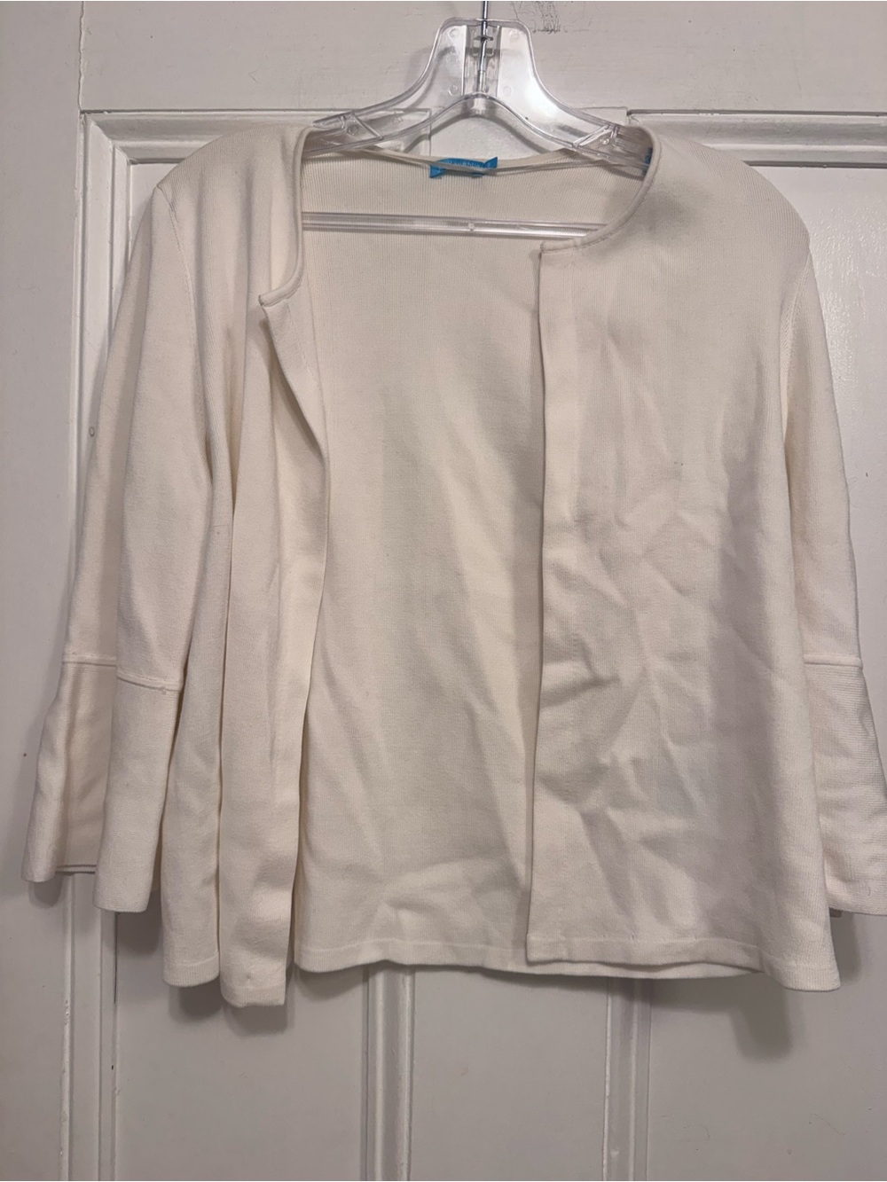J. McLaughlin Cream Open-Front Knit Blazer